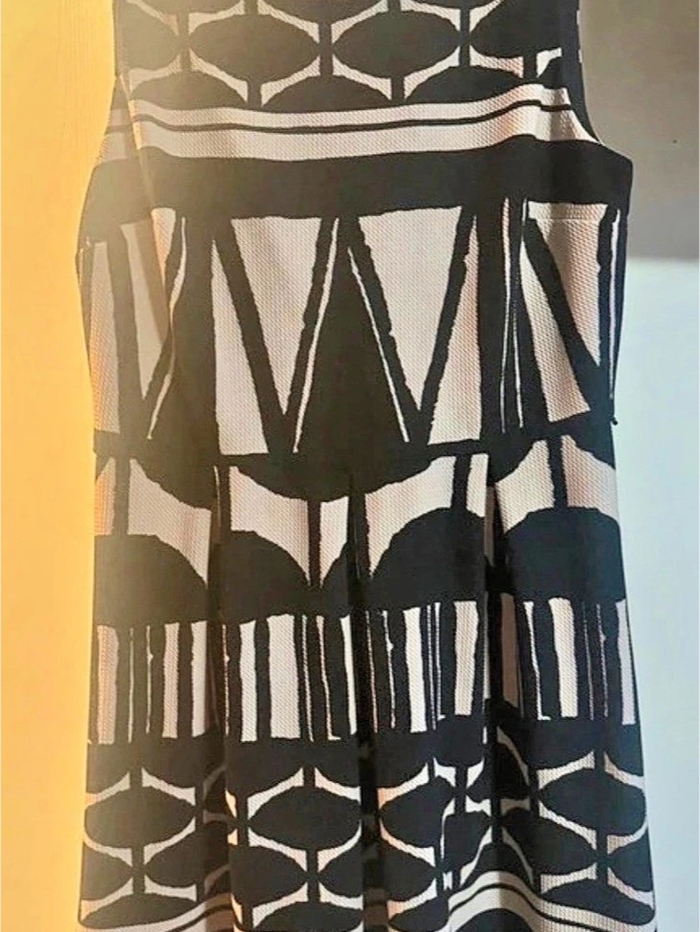 Liz Claiborne Geometric Midi Dress in Black & White Size 16